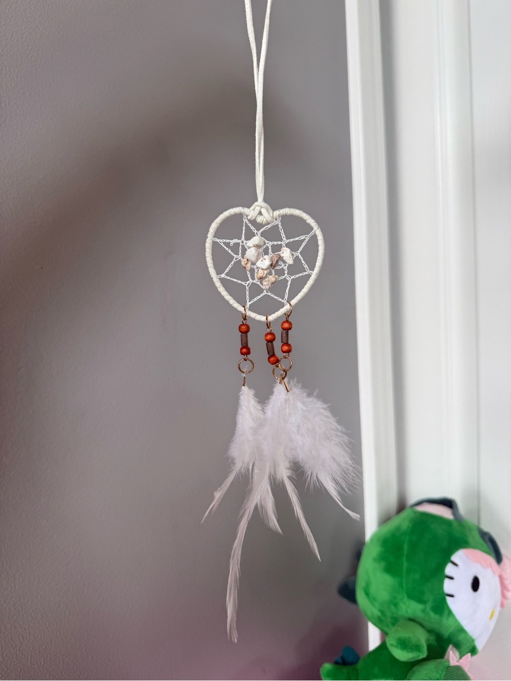 White dream catcher necklace